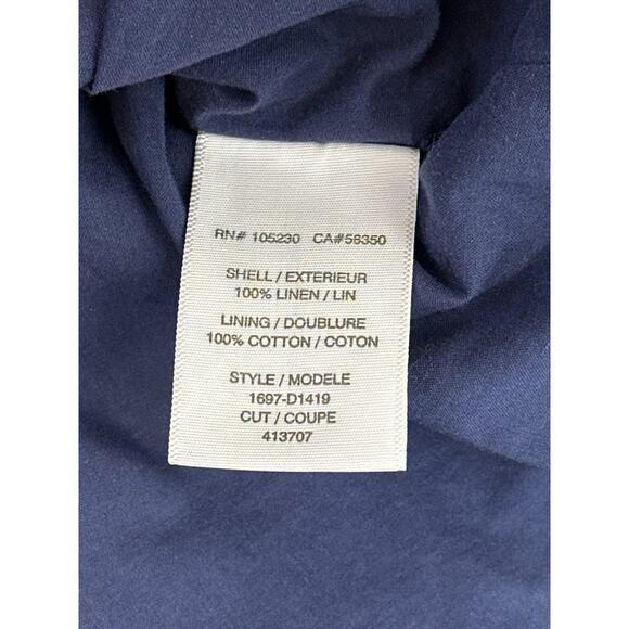 Joie Kada Linen Sleeveless Mini Starburst Dress Blue White Nautical Summer Sz M - Picture 11 of 13